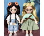 2Pcs 17cm Dolls Lovely Shape Realistic Image Miniature Dress-up Doll Toys Birthday Gift- D