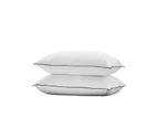 Bedra Pillow Duck Feather Down Standard Pillows Cotton Cover - Twin Pack
