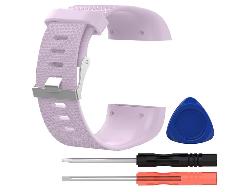 WASSUP Soft Silicone Band For Fitbit Surge Smart Watch Replacement Accessories-Light Purple