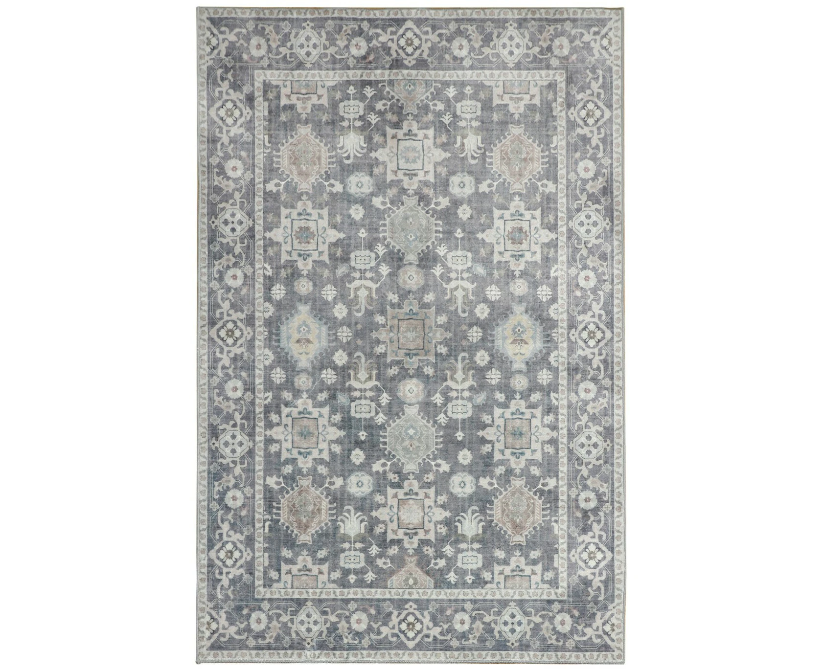 Anna Grey Machine Washable Rug