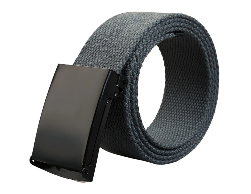 Men Belt Wide Pure Color Fabric Simple Women Waist Strap for Daily Wear Dark Gray