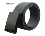 Men Belt Wide Pure Color Fabric Simple Women Waist Strap for Daily Wear Dark Gray