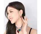 1 Set Good-looking Women Earrings Exaggerated Purple - Multicolor