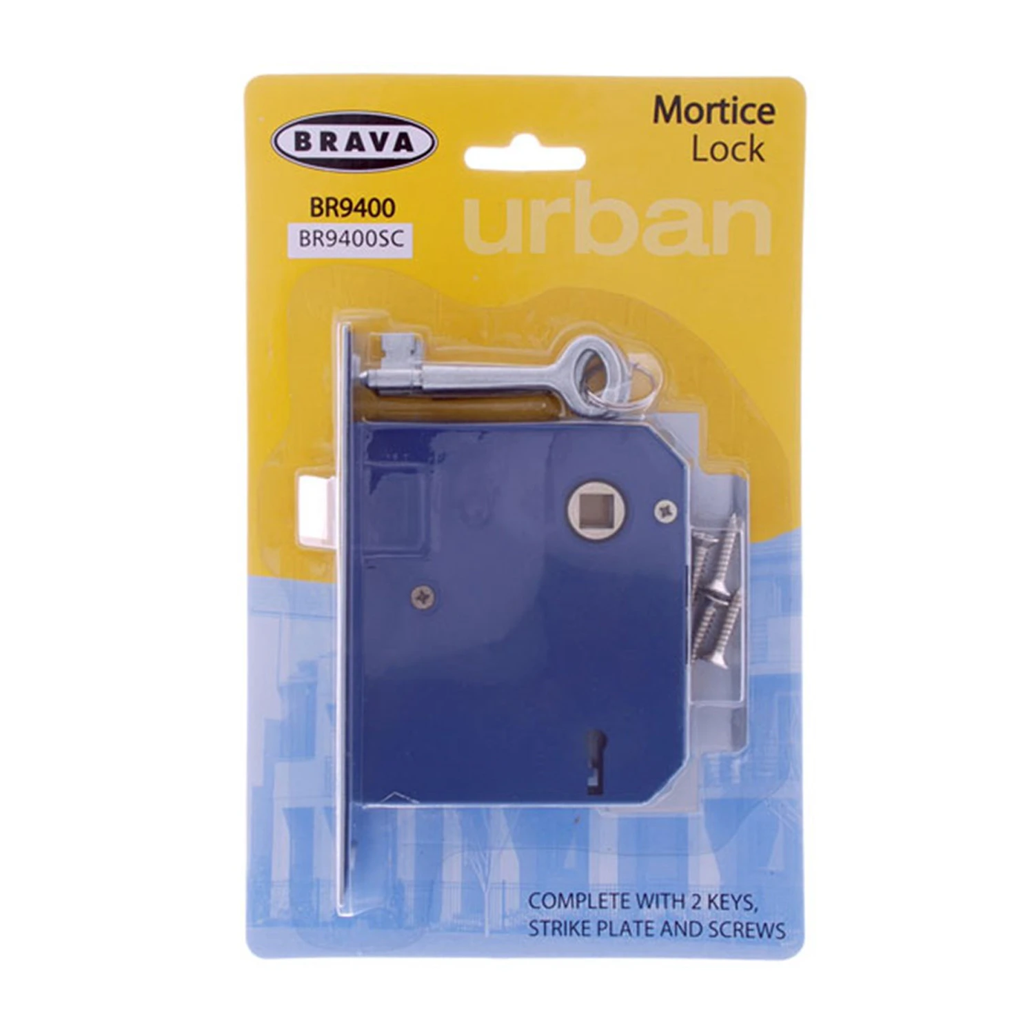 Brava Urban Mortice Door Lock 60mm Backset Satin Chrome KD BR9400SC