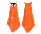 Soft Hooded Baby Towel Cartoon Kids Bath Towels - Orange