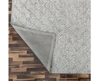 Trinket Diamond Trellis High-Low Pile Spotted Grey Wool Rug