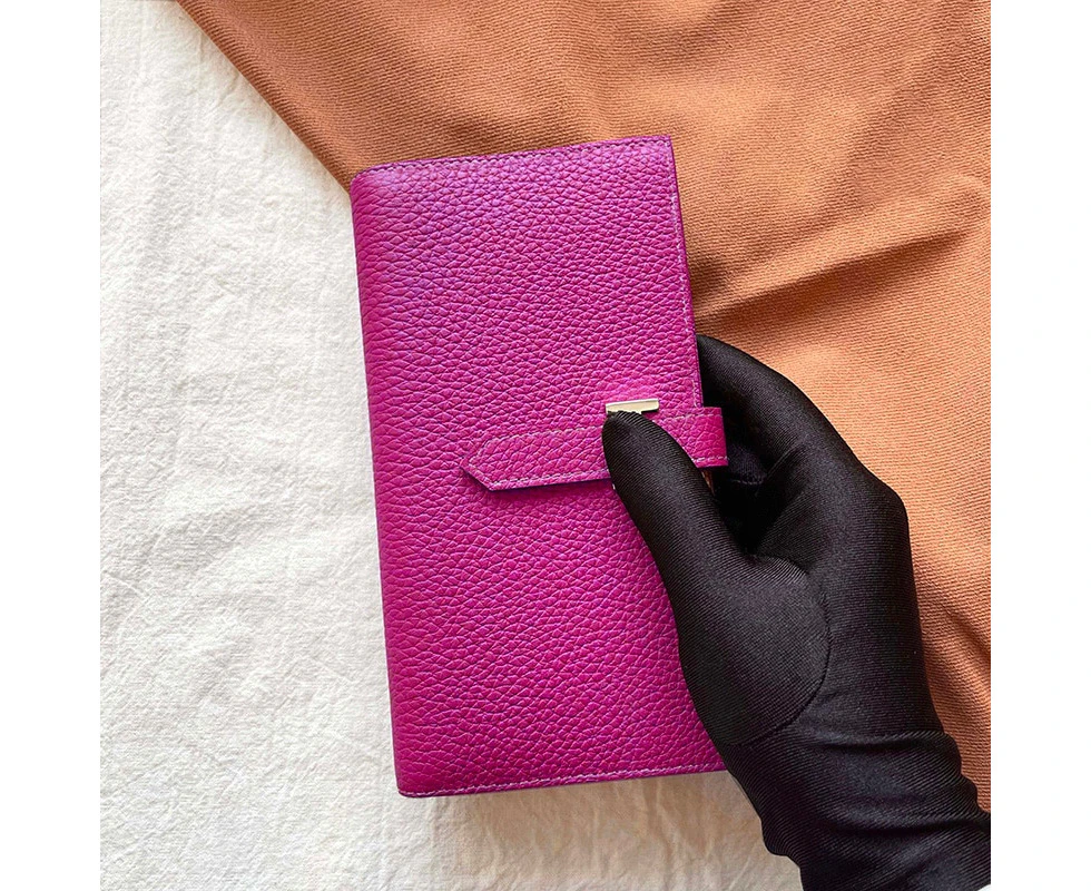 Genuine Leather Long Purse Unisex Luxury Design Cowhide Wallet Famous Brand Phone Bag Fashion Hasp Women Clutch Money Bag—Purple