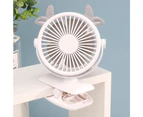 Mini With Fruit Charging Usb Fan Clip Portable Led Desk Fan Lamp 360 Degree Rotation Usb Clip Small Fan-White