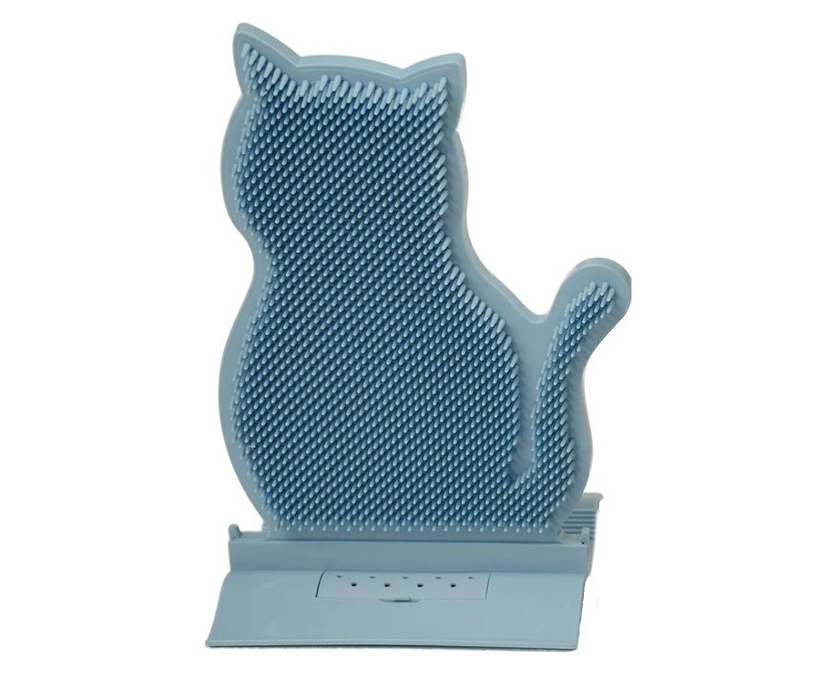 Cat Self Groomer Massage Comb,Cleaning Dogs Cats Shedding Hair, Cat Itching Brush Door Mount, Pets Scratching Comb,Color Blue