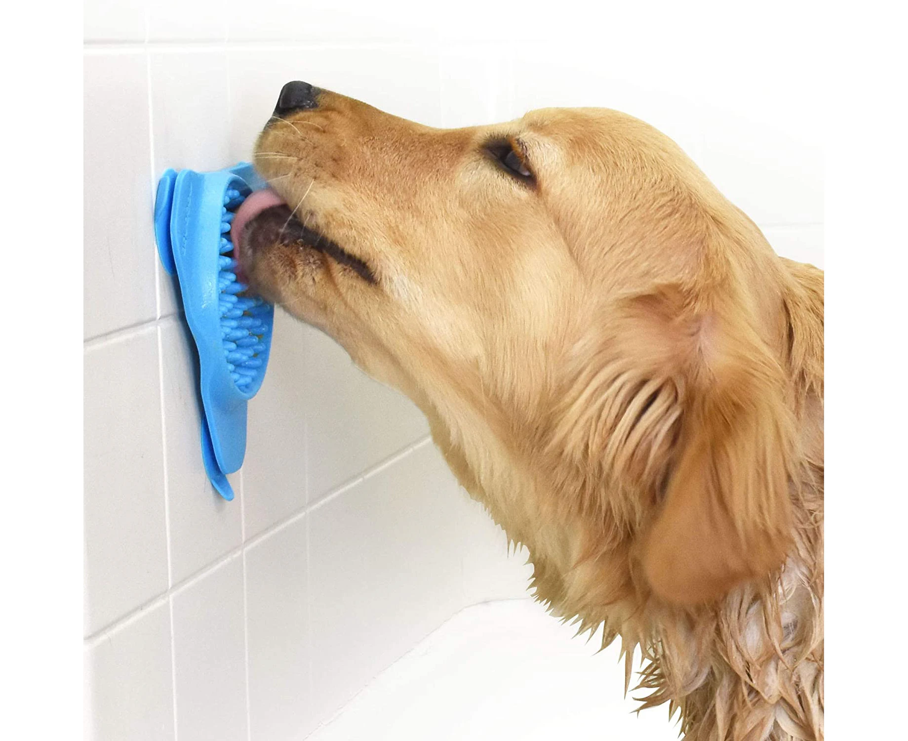 Slow Treater Treat-Dispensing Lick Mat for Dogs and Cats – Suctions to The Wall or Floor for Anxiety-Free Pet Bathing, Grooming or Training