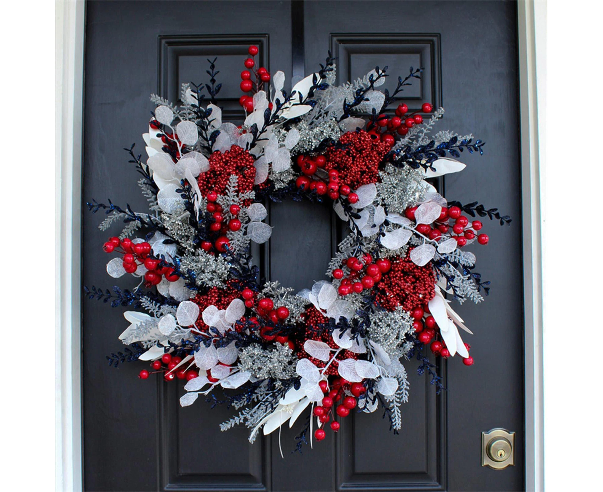 Christmas Wreath for Front Door | Christmas Simulation Berry Wreath | Handcrafted PreLit Christmas Wreath for Home Decoration And Holiday Celebration