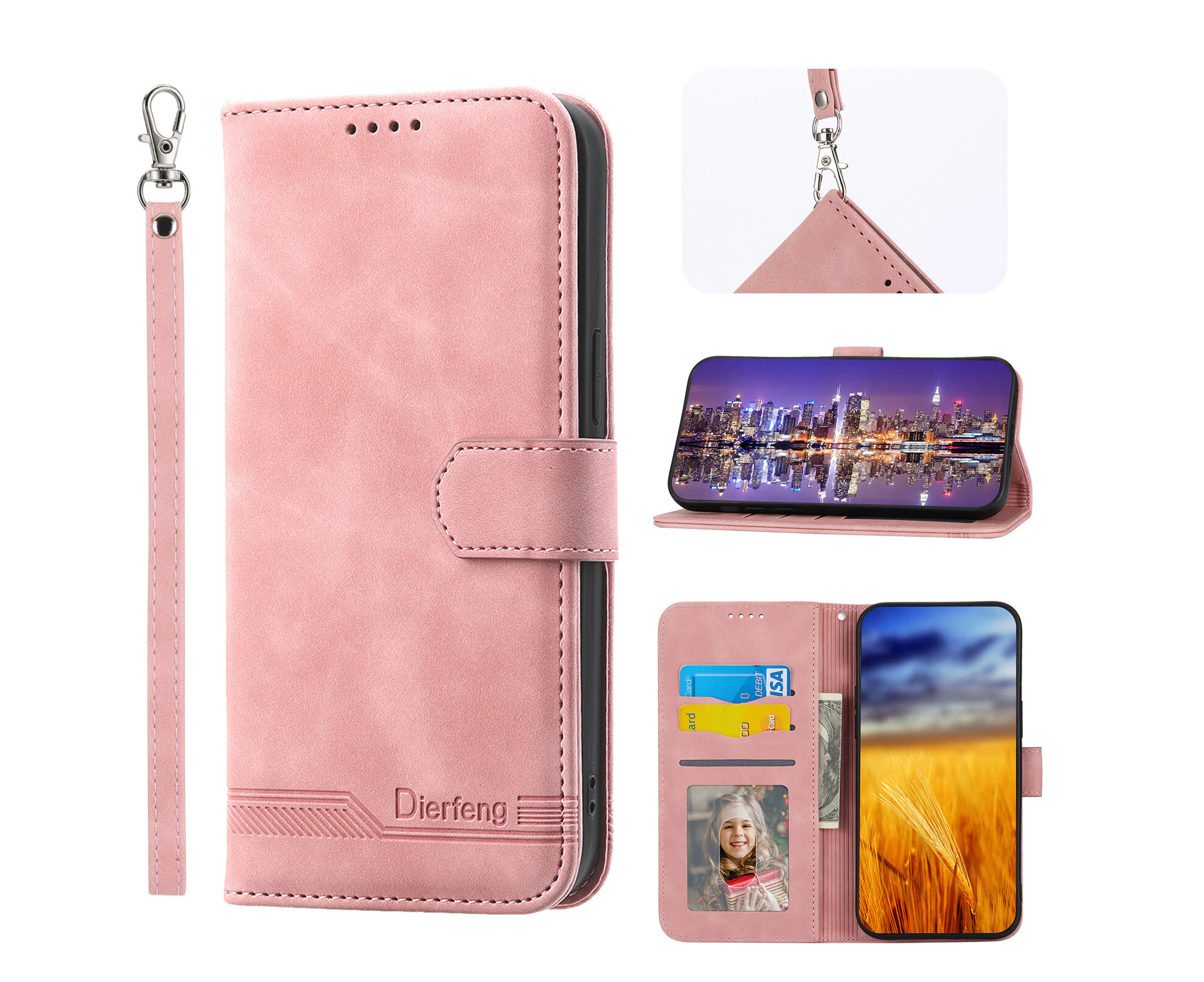 LMW Flip Leather Wallet Case for iPhone 11 Pro Max - Pink