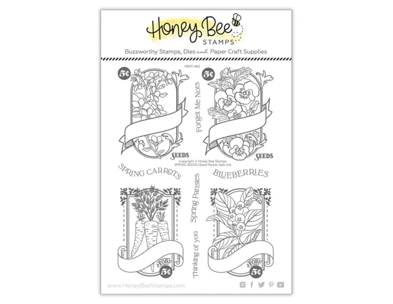 Honey Bee Clear Stamps 6x8 - Spring Seeds HBST-482