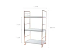 3Tier Bathroom Shelf Storage Rack Display Stand Shelves Cosmetics Shampoo Shower Holder Kitchen Organizer Seasoning Jars Holder—A 3-tier Rose