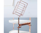 3Tier Bathroom Shelf Storage Rack Display Stand Shelves Cosmetics Shampoo Shower Holder Kitchen Organizer Seasoning Jars Holder—A 3-tier Rose