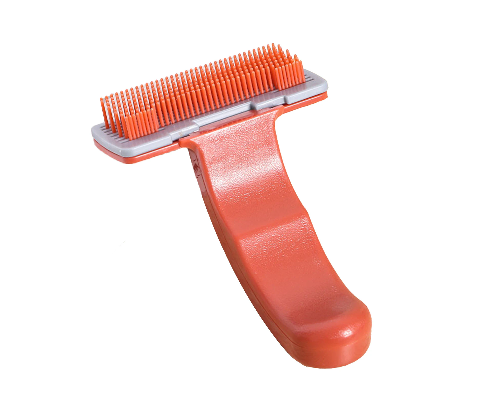 Leiou Anti-slid Handle Pet Comb Effective Plastic Practical Multi-use Pet Grooming Comb for Dog-Red