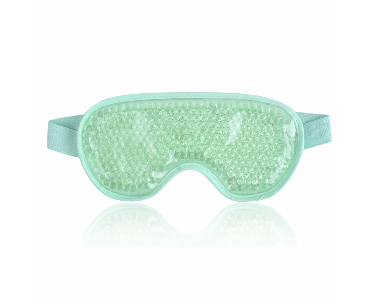 Reusable Gel Bead Eye Mask For Hot Cold Therapy, Cold Face Eye Mask For Puffy Eyes, Dry Eyes And Headaches,Light Green