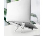 Laptop Stand Foldable Adjustable Height Portable Notebook Riser Holder Cooling Bracket for Home - White