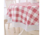 Vinyl Tablecloth ,Heavy Duty Waterproof Oil-Proof Wipeable with Backing for Kitchen Party Picnic - Red+white Plaid