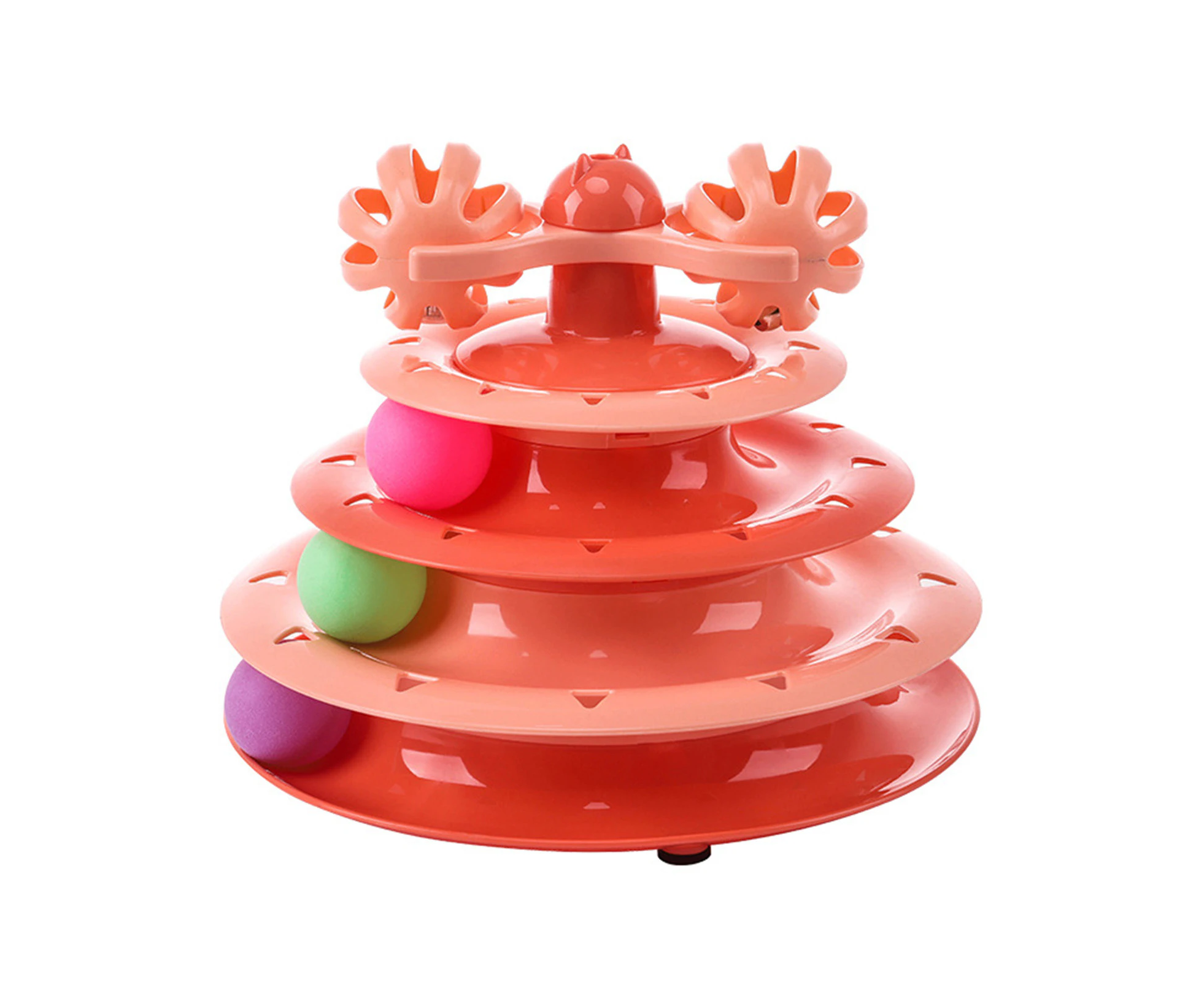 Leiou Cat Toy Free Disassembly Smooth Cat Intelligence Training Amusement Plate Tower Toy for Daily Life-Orange