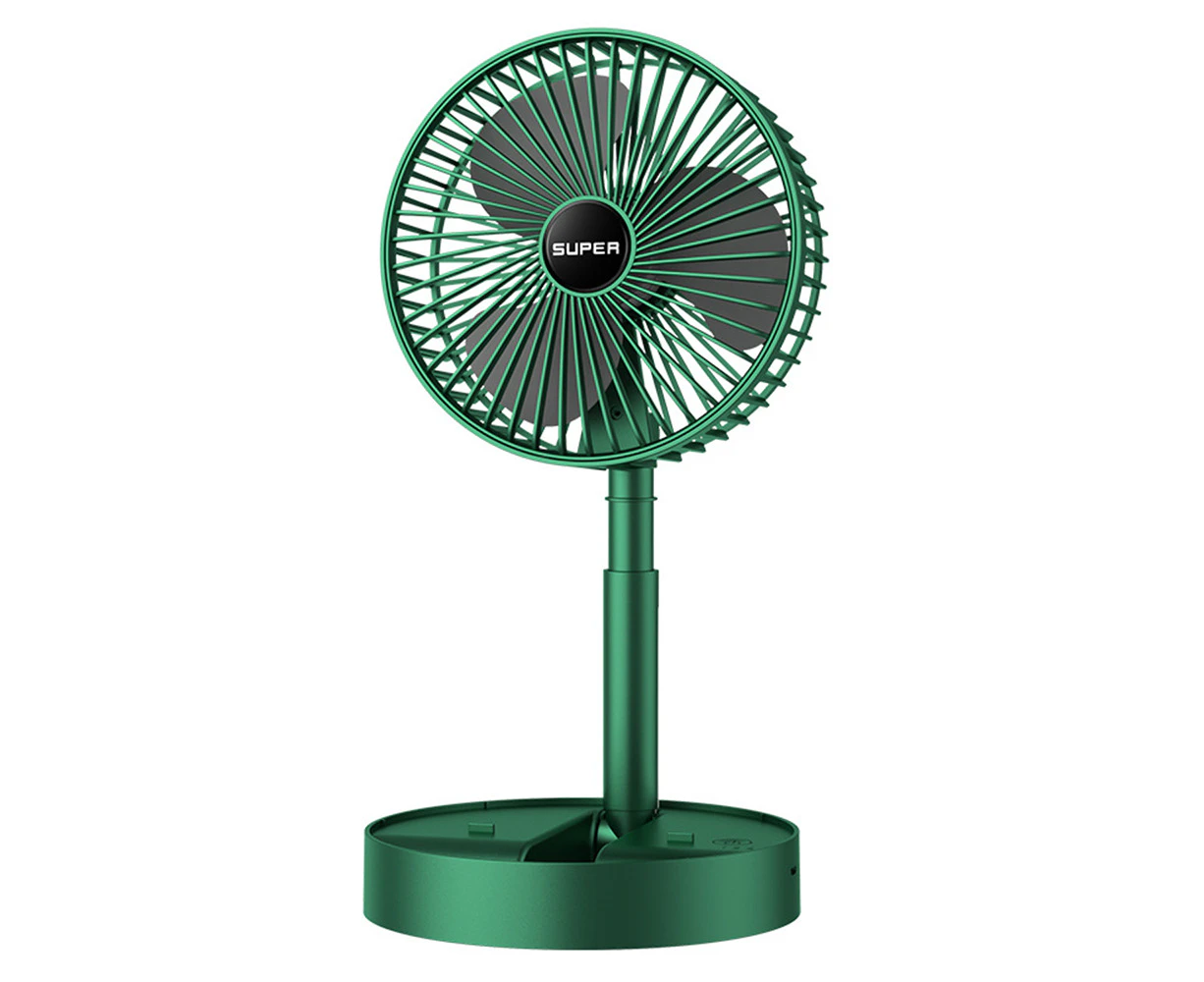 Retractable Folding Portable Fan Home Dormitory Three-Speed Desktop Fan Portable,Green Charging Model