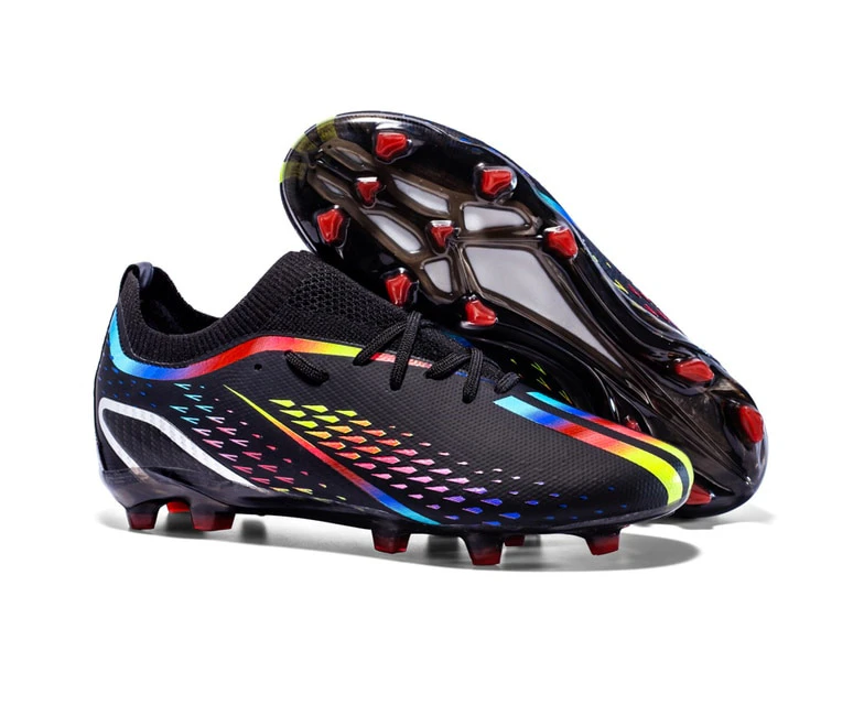 Men Professional Soccer Shoes Football Boots Indoor Sports igh-quality Non-Slip Cleats - Black