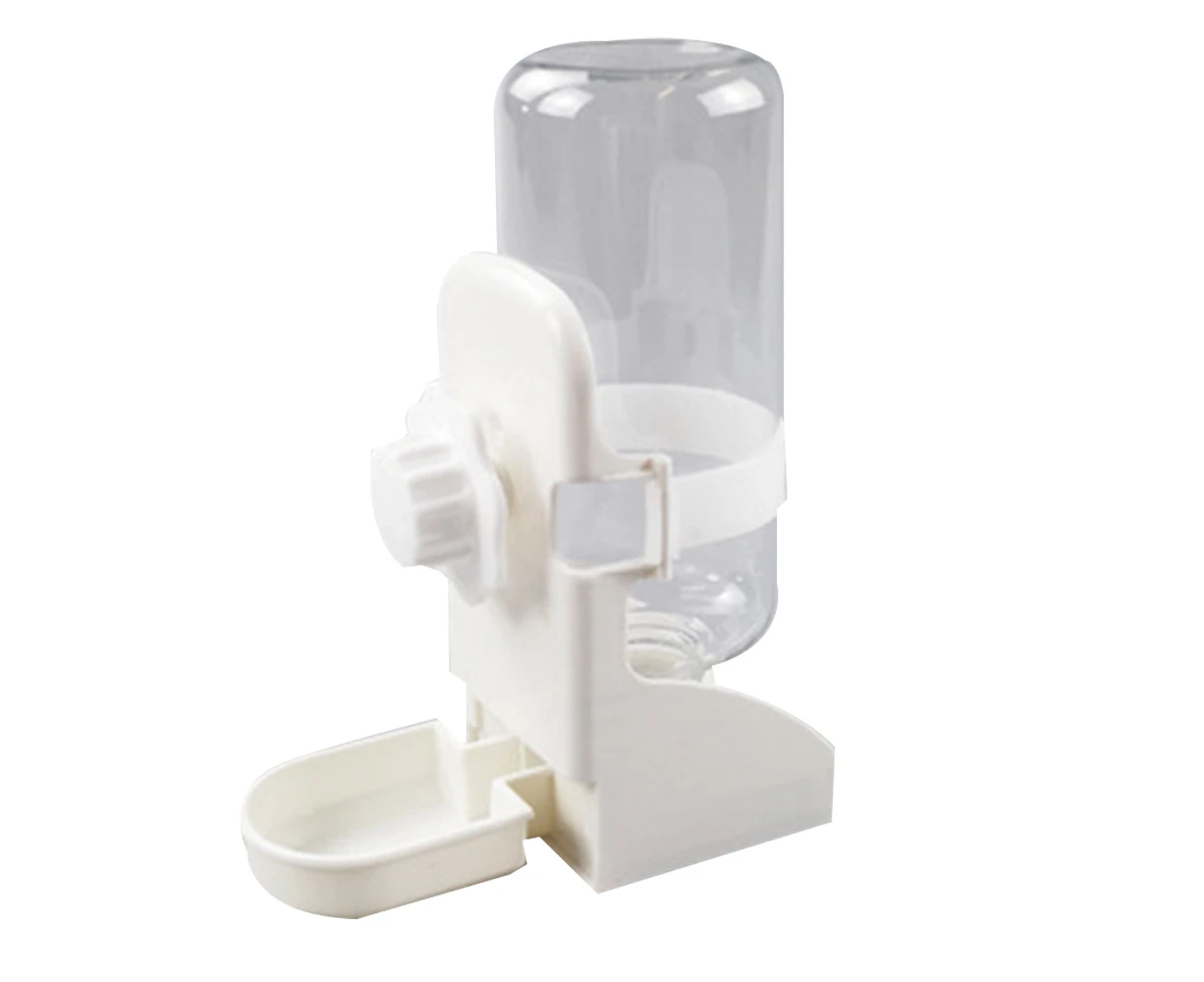 White--Crate Bunny Food Bowl Removable Hanging Drinking Fountain Plasticbottle Water Dispenser Drinker