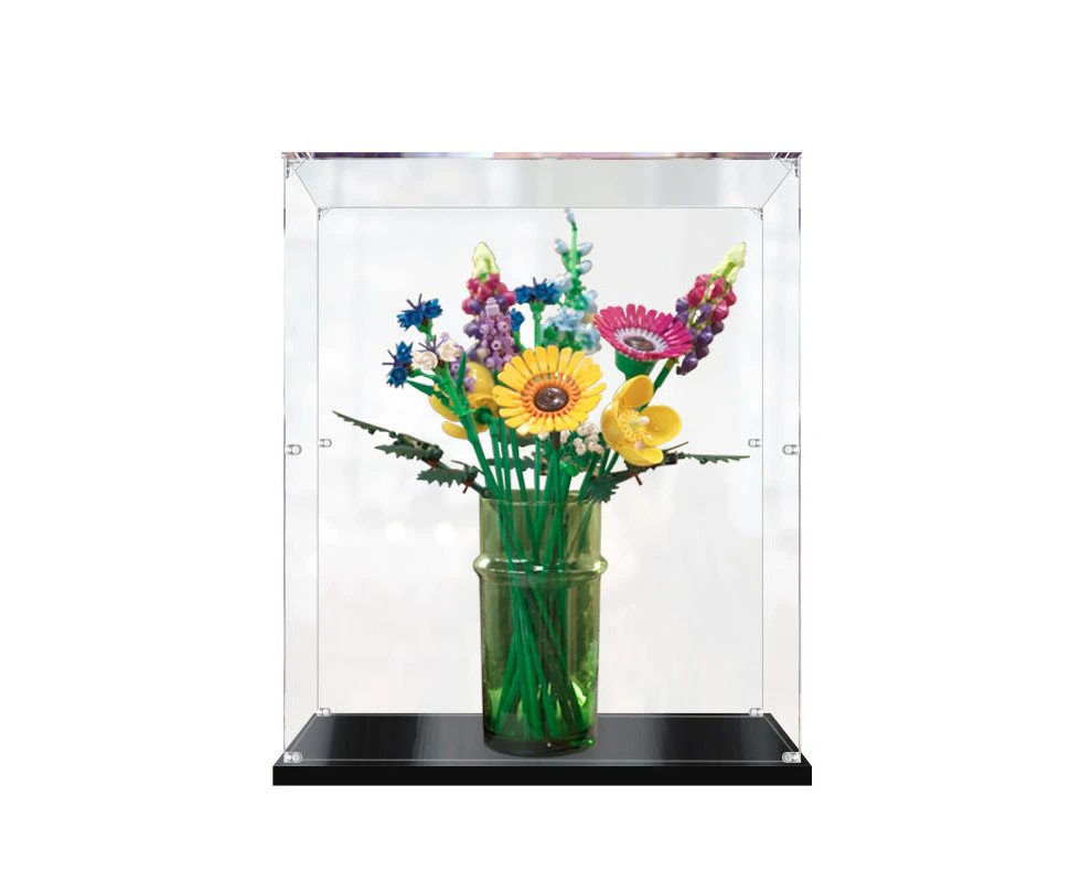 Acrylic Display Case for LEGO 10313 Icons Wildflower Bouquet Figure Storage Box Dust Proof Glue Free