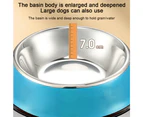 blue--Stainless Steel Dog Water Bowl for Pets Feeder Bowls with Rubber Base 2 Pack