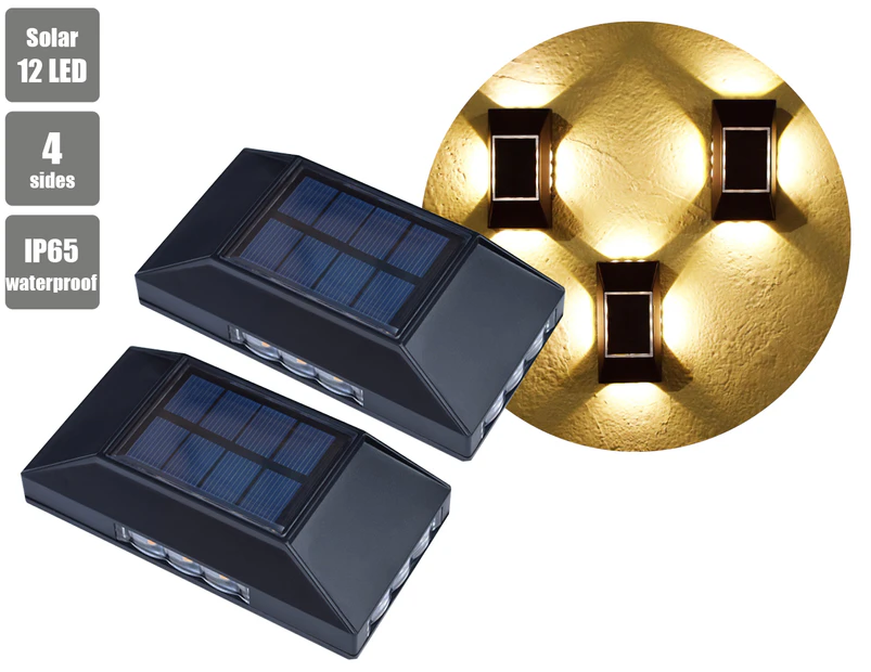 2pk LED Solar Lights Garden Outdoor (Sydney Stock) 4-Way Flood Lights Wall lights Waterproof