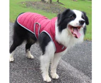 Wine red hooded pet clothes Autumn and winter dog clothes Belt dog clothes (m)