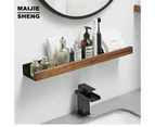 Bathroom Rack Wall-mounted Shower Room Toilet  Nordic style Shelf Cosmetic Storage kitchen Multi-purpose Shelf Solid Wood—C Black 40cm