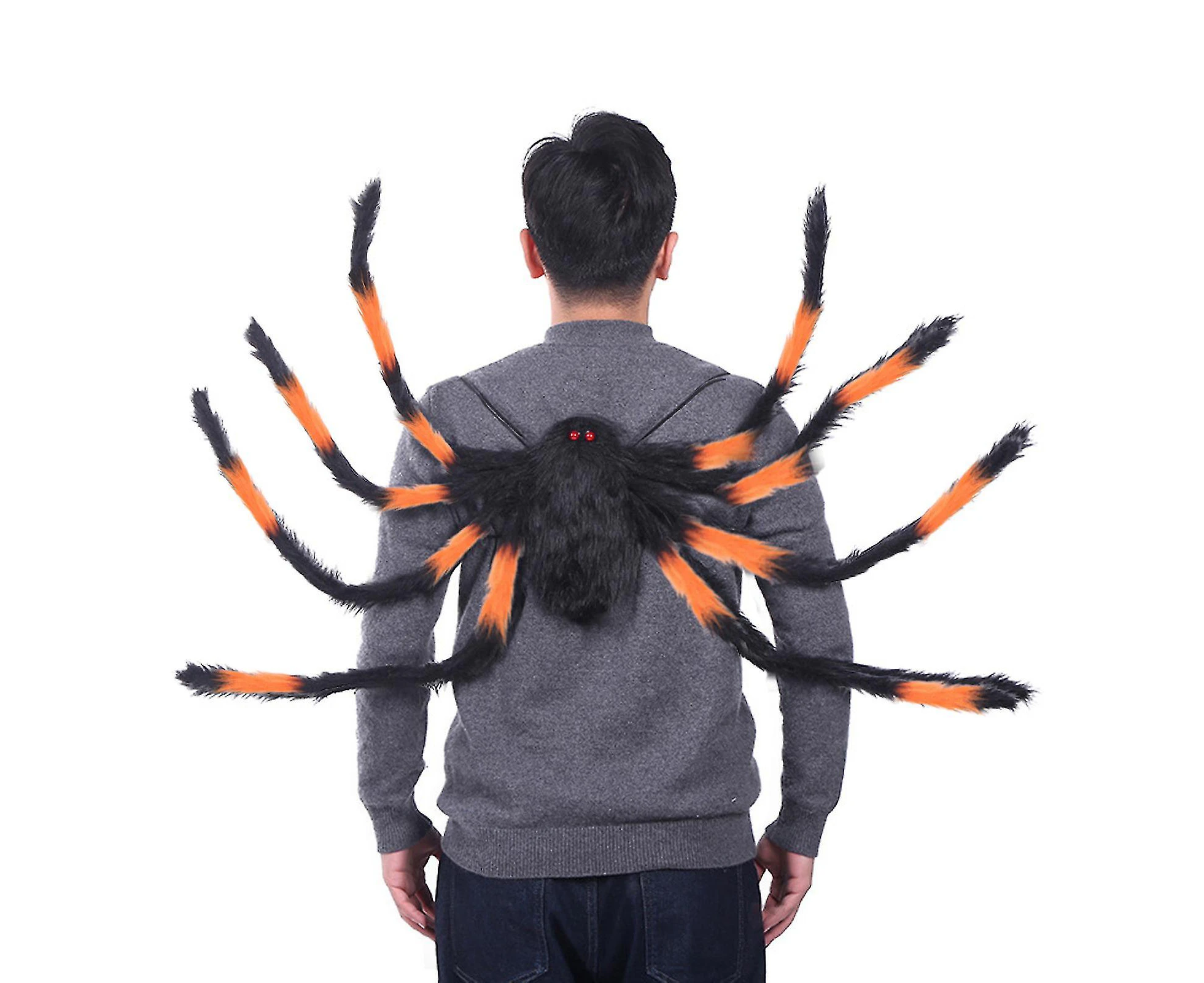 Spider Backpack Costume Colorful Spider Funny 8 Spider Legs Horror Plush - Orange