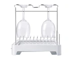 Stainless Steel Dish Drying Rack with Extendable Drip Tray for Kitchen