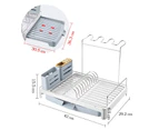 Stainless Steel Dish Drying Rack with Extendable Drip Tray for Kitchen