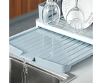 Stainless Steel Dish Drying Rack with Extendable Drip Tray for Kitchen