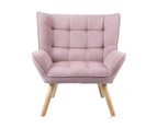 Armchair Accent Chairs Sofa Lounge Fabric Upholstered Tub Chair Pink