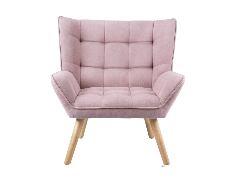 Armchair Accent Chairs Sofa Lounge Fabric Upholstered Tub Chair Pink