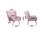 Armchair Accent Chairs Sofa Lounge Fabric Upholstered Tub Chair Pink