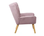 Armchair Accent Chairs Sofa Lounge Fabric Upholstered Tub Chair Pink