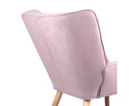 Armchair Accent Chairs Sofa Lounge Fabric Upholstered Tub Chair Pink