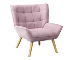 Armchair Accent Chairs Sofa Lounge Fabric Upholstered Tub Chair Pink