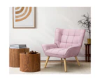 Armchair Accent Chairs Sofa Lounge Fabric Upholstered Tub Chair Pink