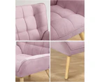 Armchair Accent Chairs Sofa Lounge Fabric Upholstered Tub Chair Pink