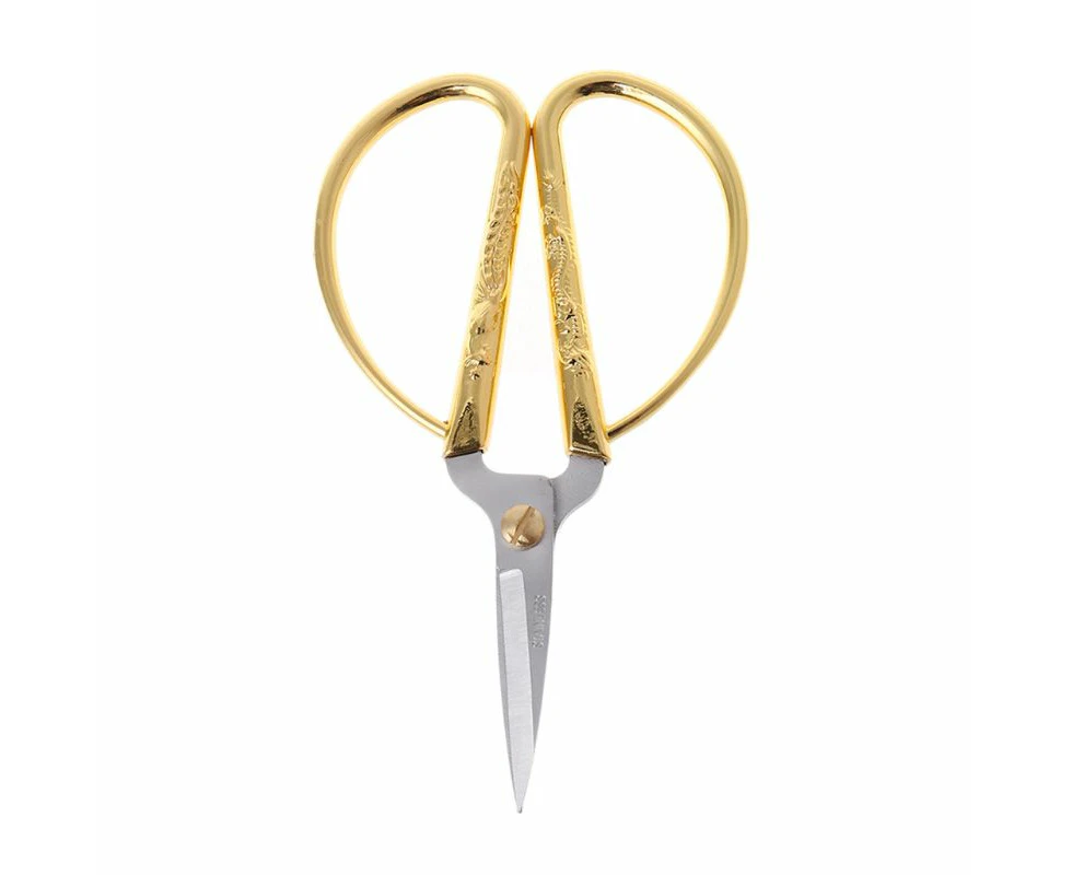 Chinoiserie Dragon & Phoenix Scissors Stainless Steel Scissors Sewing Scissors - Gold