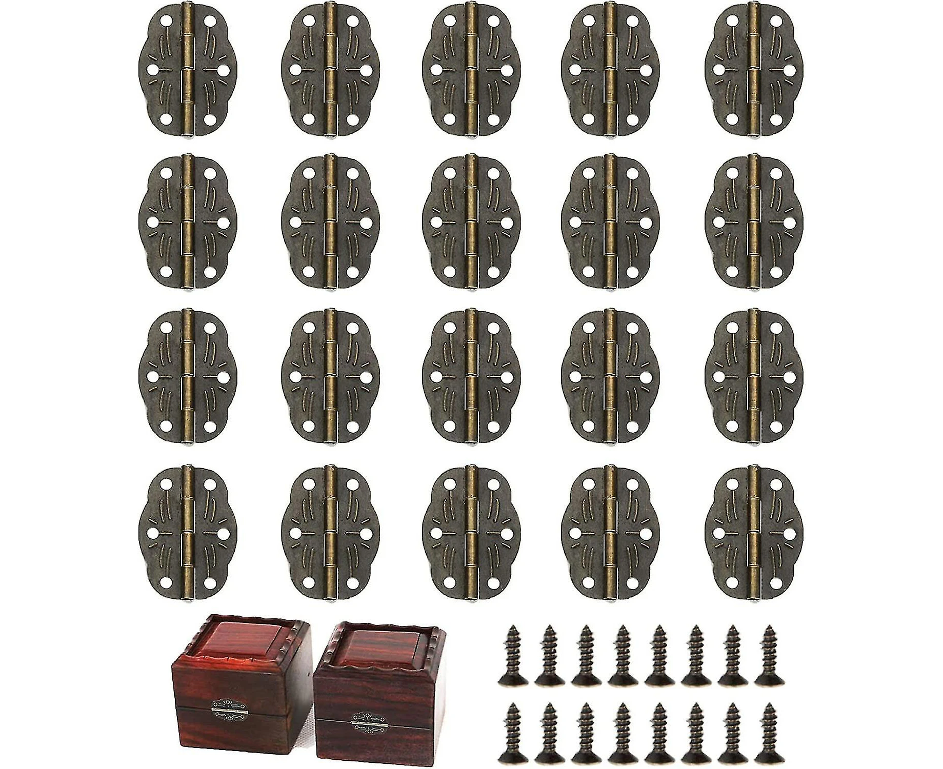 20pcs Mini Hinges With Screws Mini Buckle Hinges Mini Folding Hinge Antique Bronze Small Furniture Hinges Antique Hinges