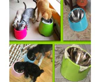 blue--Tilt bowl pet dog cat supplies food bowl stainless steel bowl dog bowl cat bowl rice bowl