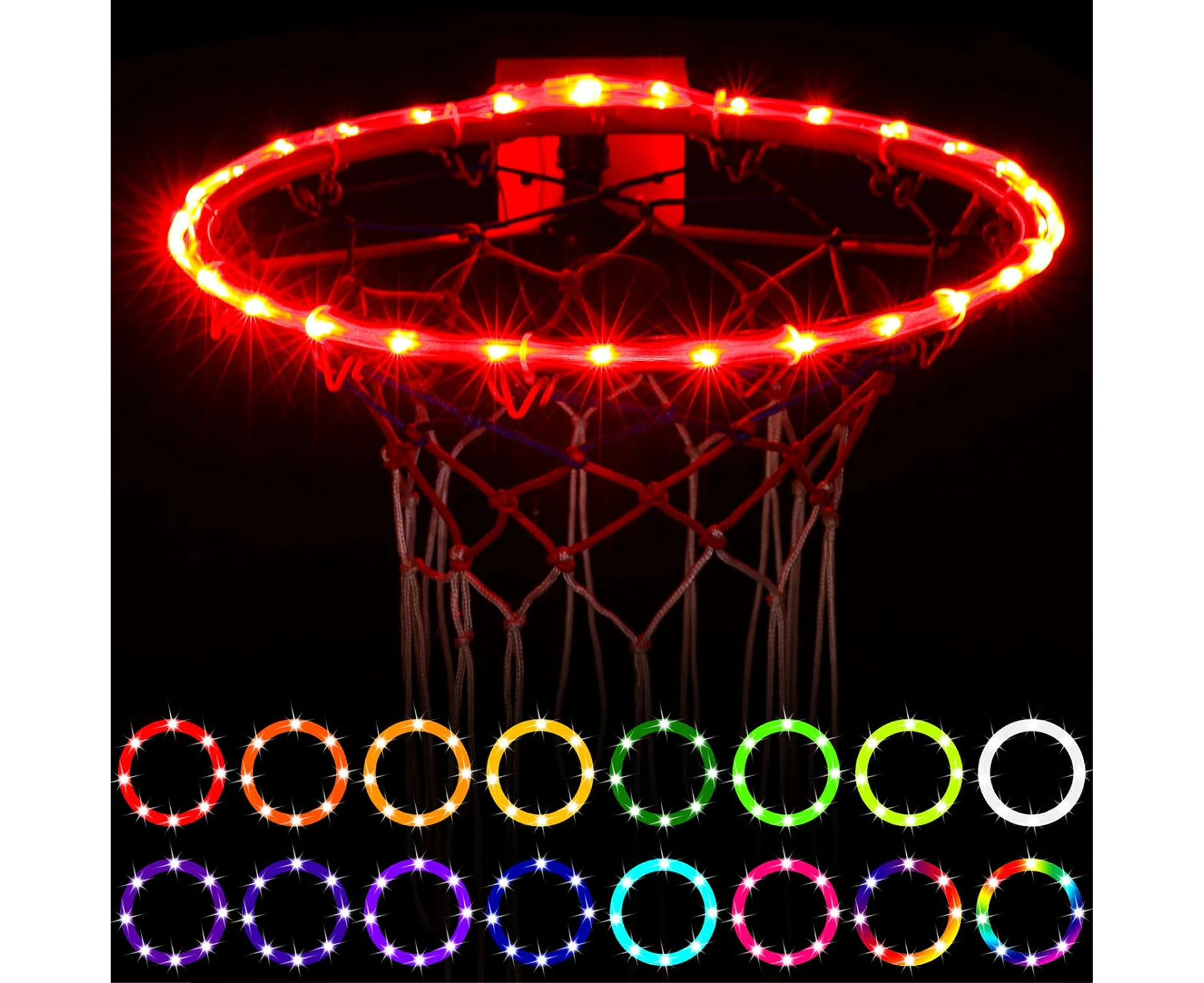 Basketball Hoop Lights,Remote Control Basketball Rim Led Light,16 Color Change By Yourself,Waterproof，To Play At Night Outdoors,Good Gift For Kids