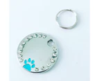SunnyHouse Pet Tag Dog Paw Print Decorative Rust-proof Mini Dog Metal ID Tag Pet Accessory-Blue