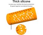 Protective Silicone Sleeve For Water Bottles, Insulated Anti-Slip Protection Covers, Ultra Thick & Durable,Orange